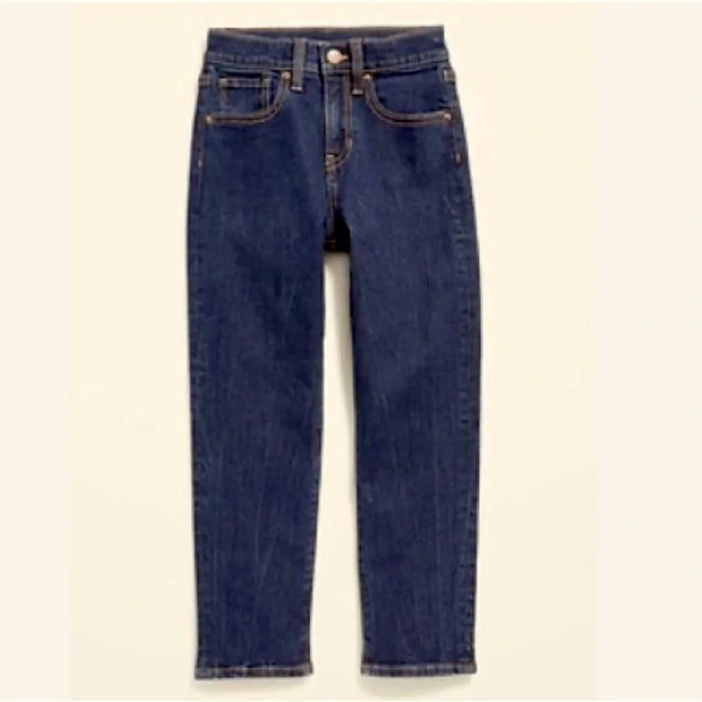 NWT Girls size 14 OG Straight High Rise Crinkly Fern Indigo Blue Jeans Tomboy